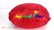 Giant Chocolate Egg Bashing Football Surprise Toys Disney MLP Superhero Spiderman Learn Colors Kids-rhRo