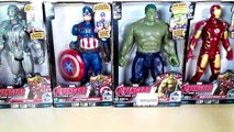 Superhero Marvel - Titan hero Tech -  Hulk vs Iron Man, Ultron, Captain America #SurpriseEggs4k-L