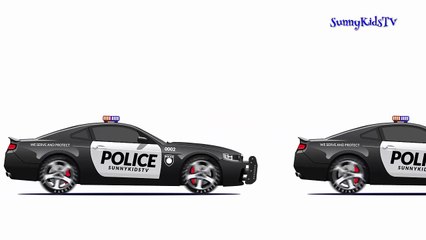 Cars and Trucks for kids Police car Learn colors Videos for children-mJh