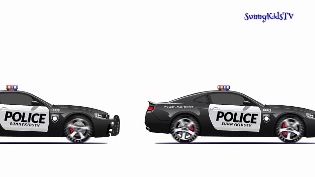 Cars and Trucks for kids Police car Learn colors Videos for children-mJh0V