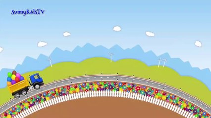Trucks cartoon for children Learn fruits Surprise eggs Compilation videos for kids-U