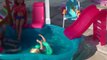 POOL Fun ! Ice Prank - Elsa & Anna toddlers - Barbie's New Car - Swimming - Splash - Water - Slide-n5x0