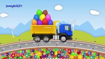 Trucks for kids. Dump Truck. Surprise Eggs. Learn Fruits. Video for children.-MV6I1V
