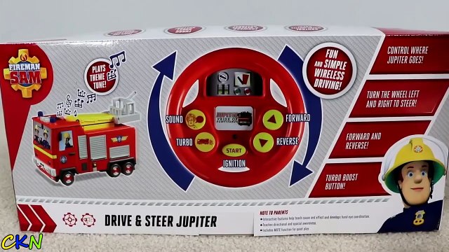 Fireman Sam Drive & Steer Jupiter Remote Control Fire Engine Toy Unboxing And Testing Ckn Toys-R0b2J