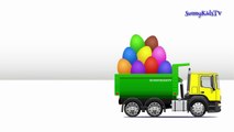 Trucks cartoon for children Surprise Eggs Learn fruits and vegetables Compilation video for kids-urs
