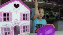 Big Purple Egg Surprises Golden Kinder Surprise Egg Toys HELLO KITTY DOLL HOUSE PLAYSET Frozen Anna-IlpQY