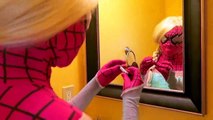 Frozen Elsa's First Kiss! w_ Spiderman vs Joker, Peppa Pig, Venom, Pink Spidergirl - Superhero Fun-zRIxdE4M