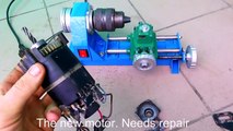 Homemade mini lathe. Repairing and installing motor