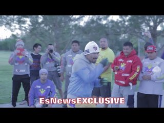 Manny PACMAN Pacquiao IN TRAINING CAMP FOR Bradley TRILOGY April 9th - EsNews EXCLUSIVE