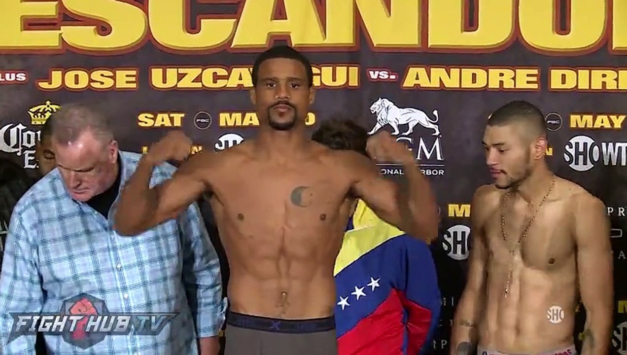Andre Dirrell vs. Jose Uzctagui Full Weigh in & Face Off Video