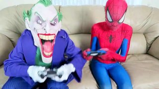 Spiderman vs Joker vs Minion! w_ Batman, Pink Spidergirl Crazy Gymnastics - Fun Superheroes  -)-2