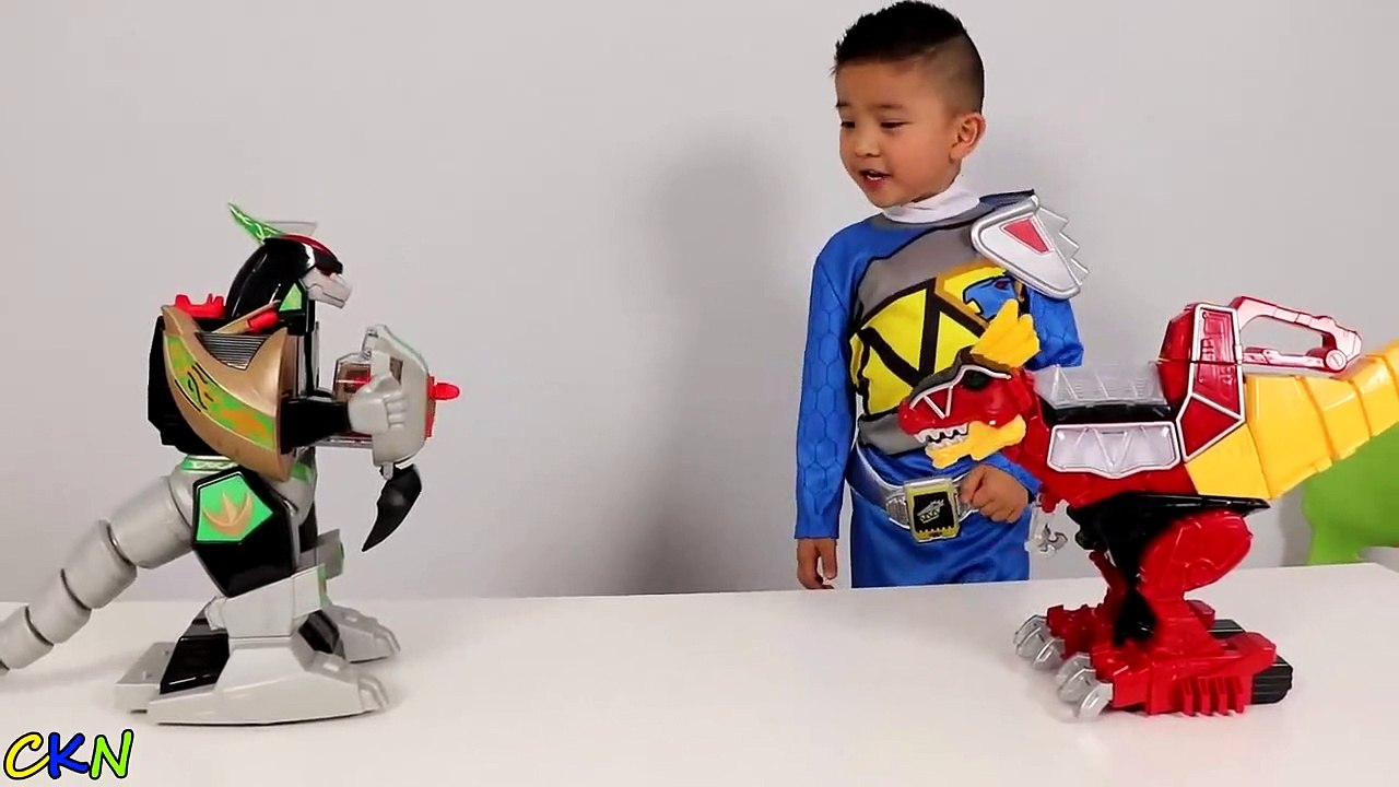 Power Rangers Dino Super Charge Rumble N Roar T-Rex Zord Toys Unboxing Playing Ckn Toys-mv