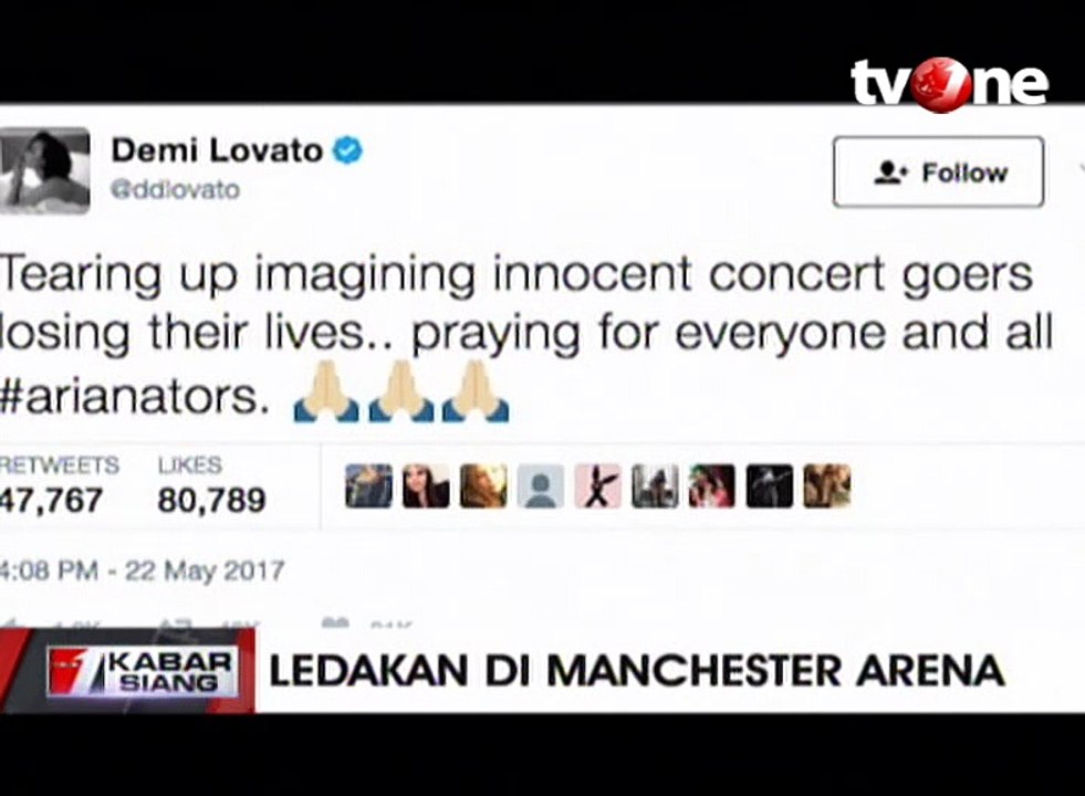 Ungkapan Sedih Ariana Grande Pasca Ledakan di K...