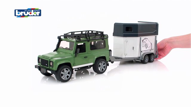 Land Rover Defender Station Wagon mit Pferdeanhänger 02592 BRUDER Spielwaren-aeEesrE