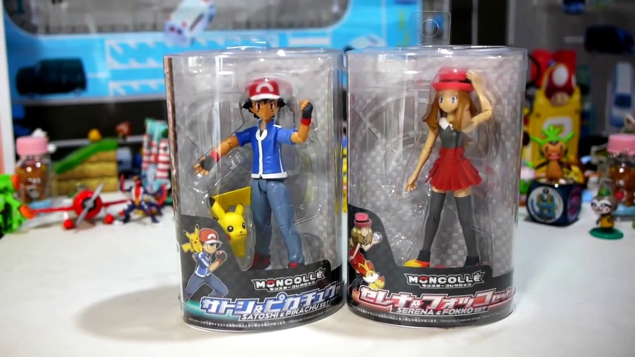 Pokemon Toys - Ash and Pikachu - Serena and Fennekin Model Sets by Takara Tomy-v8VyV
