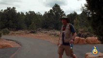 GIANT DINOSAUR CHASE Jurassic Adventure at Grand Canyon w_ T-Rex Raptors in Real Life Kids Toy Video-qT7ltW