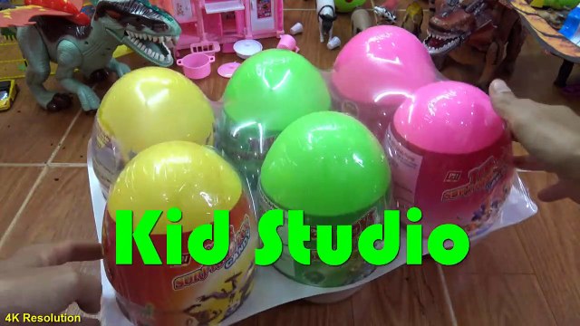 Dinosaurs surprise eggs 4k video Bóc trứng khủng long đồ chơi trẻ em Kid Studio-CHRJoJtwp