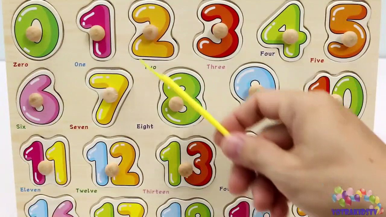 Learning Numbers 1-20 for Toddlers with Toy Wooden Puzzle - Learn Numbers & Counting Video for Kids-sllJ4J