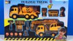 UNBOXING HERACLES BUILDED TRUCK MIGHTY MACHINES CEMENT TRUCK AND CRANE AND SIGNS WITH CAT VEHICLES-UxQZlZUn