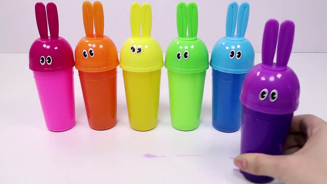 Learn Colors Wet Bunny Bottle Surprise Toys and Baby Doll Bath Time Nusery Rhymes-z4P