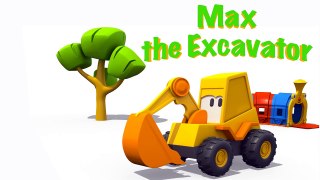 Cartoon and kids games. Excavator Max and surprise egg. Hot Cold game. Animation for kids.-E1-5w_aJ