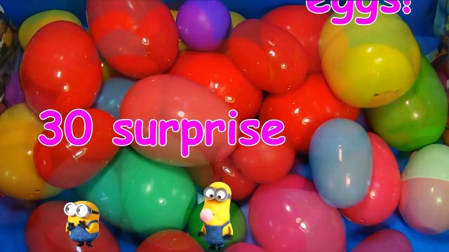 30 Surprise Eggs!!! Disney CARS MARVEL Spider Man SpongeBob HELLO KITTY PARTY ANIMALS LPS Animation-R3h