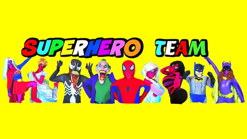 Superhero Superstars HAUNTED HOUSE - Spiderman vs Venom, Joker Girl, Kat Karmashian, Fat Superman-7mYkavnSf
