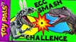 DINOSAUR Easter EGGS SMASH Challenge with Indominus, T-Rex and More Dinosaurs-oFakd