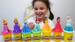 Play Doh Clay Disney Princess Dresses -  Kids Learn Colors with Toys-e09uBXo
