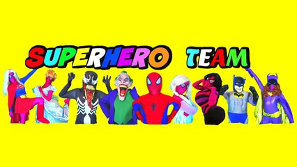 Superhero Superstars HAUNTED HOUSE - Spiderman vs Venom, Joker Girl, Kat Karmashian, Fat Superman-7mY