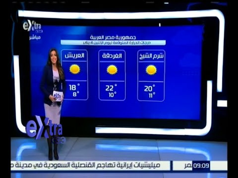 غرفة الأخبار | تعرف على درجات الحرارة المتوقعة اليوم الإثنين الموافق 4 يناير 2016