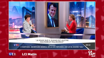 Audrey Crespo-Mara hilare après une remarque de Roselyne Bachelot