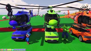 LEARN NUMBERS with Spiderman in Cartoon for Kids - Colours for Kids to Learn with Color HELICOPTER