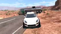 BeamNG drive - Uder Truck Trailer Car Crashes