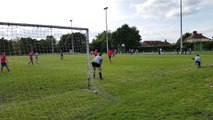 Non league footballer sent off for handball on the line