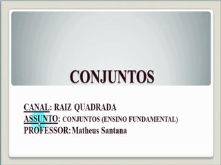 AULA 02 - CONJUNTO UNITÁRIO E CONJUNTO VAZIO