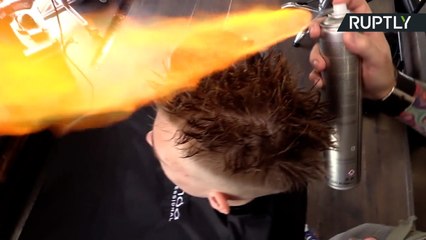 Need a 'Hot' Summer Haircut? This Hairdresser Sprays Flames to Style Hair