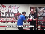 Boxing Star Zach Wholman working mitts EsNews Boxing