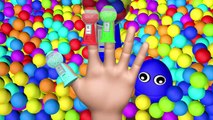 Ball Pit Finger Family 3D for Kids to Learn Colours | Surprise Eggs Nursery Rhymes Colors