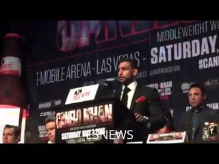 Amir Khan Faces Off With Comedian Russell Peters - esnews boxing
