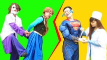 Frozen Elsa is Doctor Batman toothache Joker fake Doctor Anna Spiderman rescue Anna Superhero funny