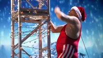 Professor Splash - Performer Attempts High-Diving Christmas St