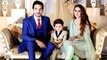 Fatima Effendi with Husband and Son at her Sister Mariam Effendi's Reception Ceremony