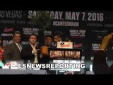 khan vs canelo full presser faceoff oscar de la hoya on stage EsNews Boxing