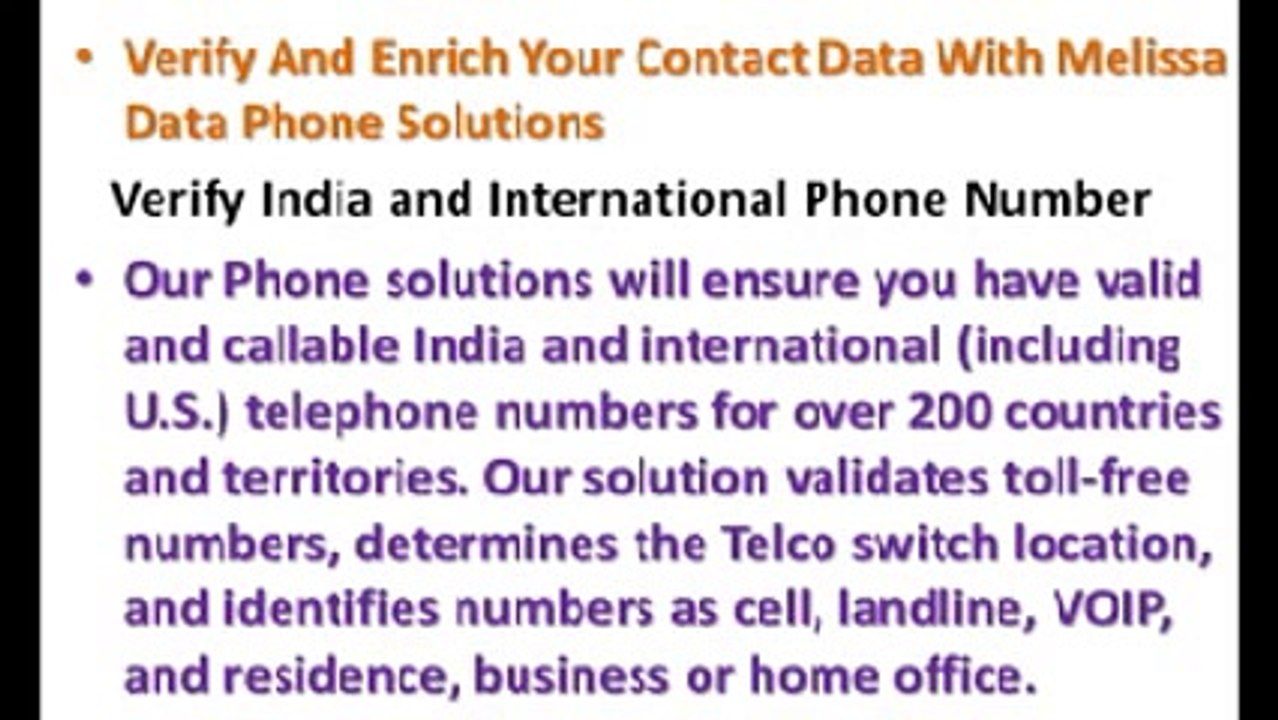 Phone Number Verification in UK - Melissa