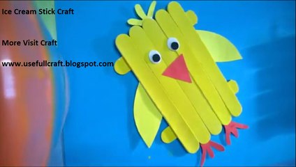 How To Make Chicken Using Ice Cream Stick -Craft Ideas For Kids