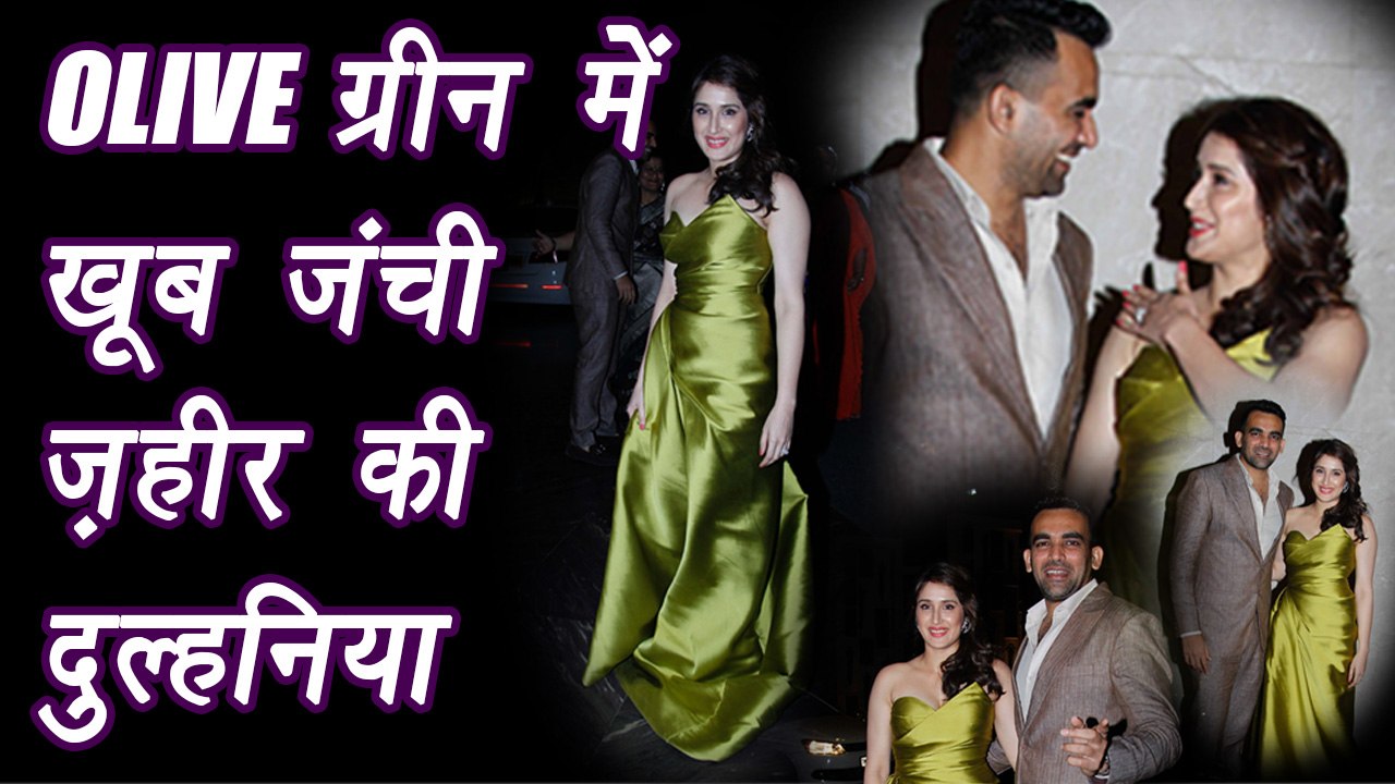 Sagrika Ghatge Olive Green Gown in Engagement with Zaheer, OLIVE ग्रीन में खूब जंची जहीर की दूल्हनिया | Boldsky