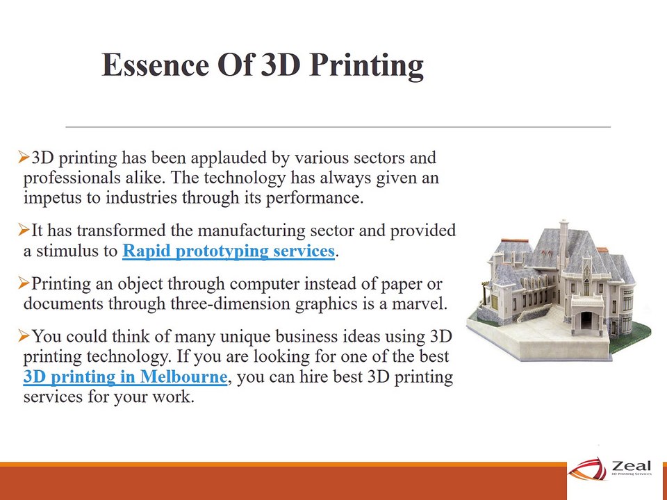 Business Ideas For 3D Printing Industry – Zeal 3D Printing Services