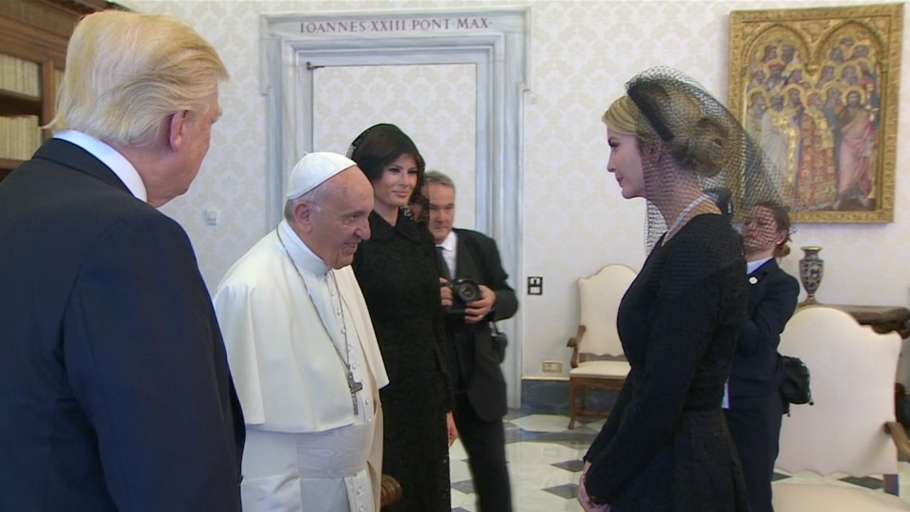 Pope Francis meets the Trump family