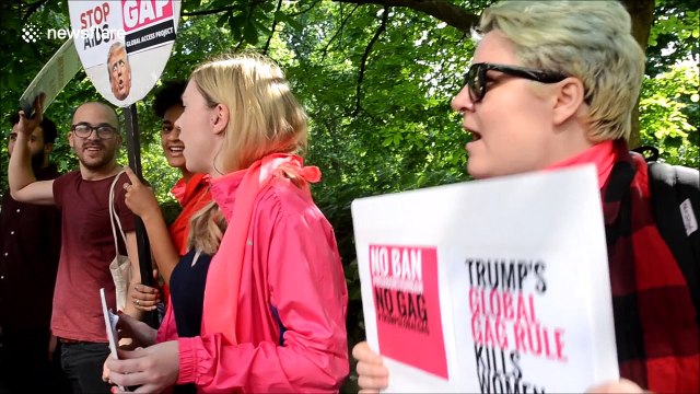 Activists protest against Trump's 'global gag rule'